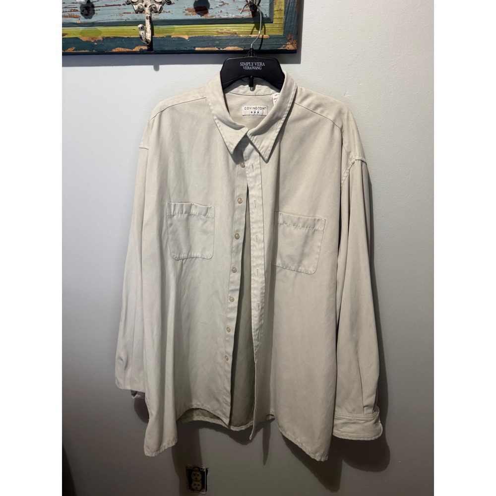 Men's Covington Light Brown Button Down LS Shirt XXLarge‎ Tall